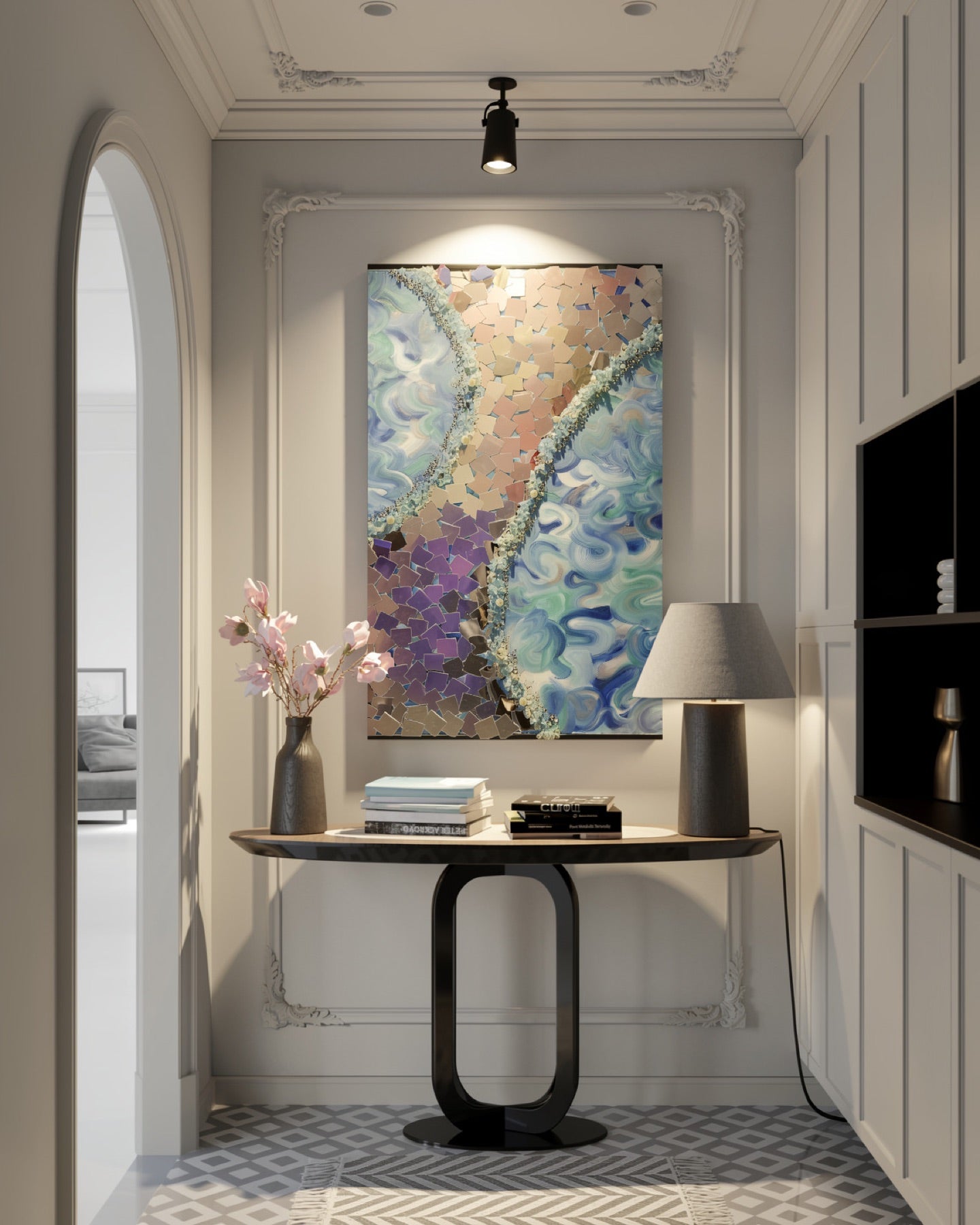 Ocean Mosaic shown under a focused spotlight.