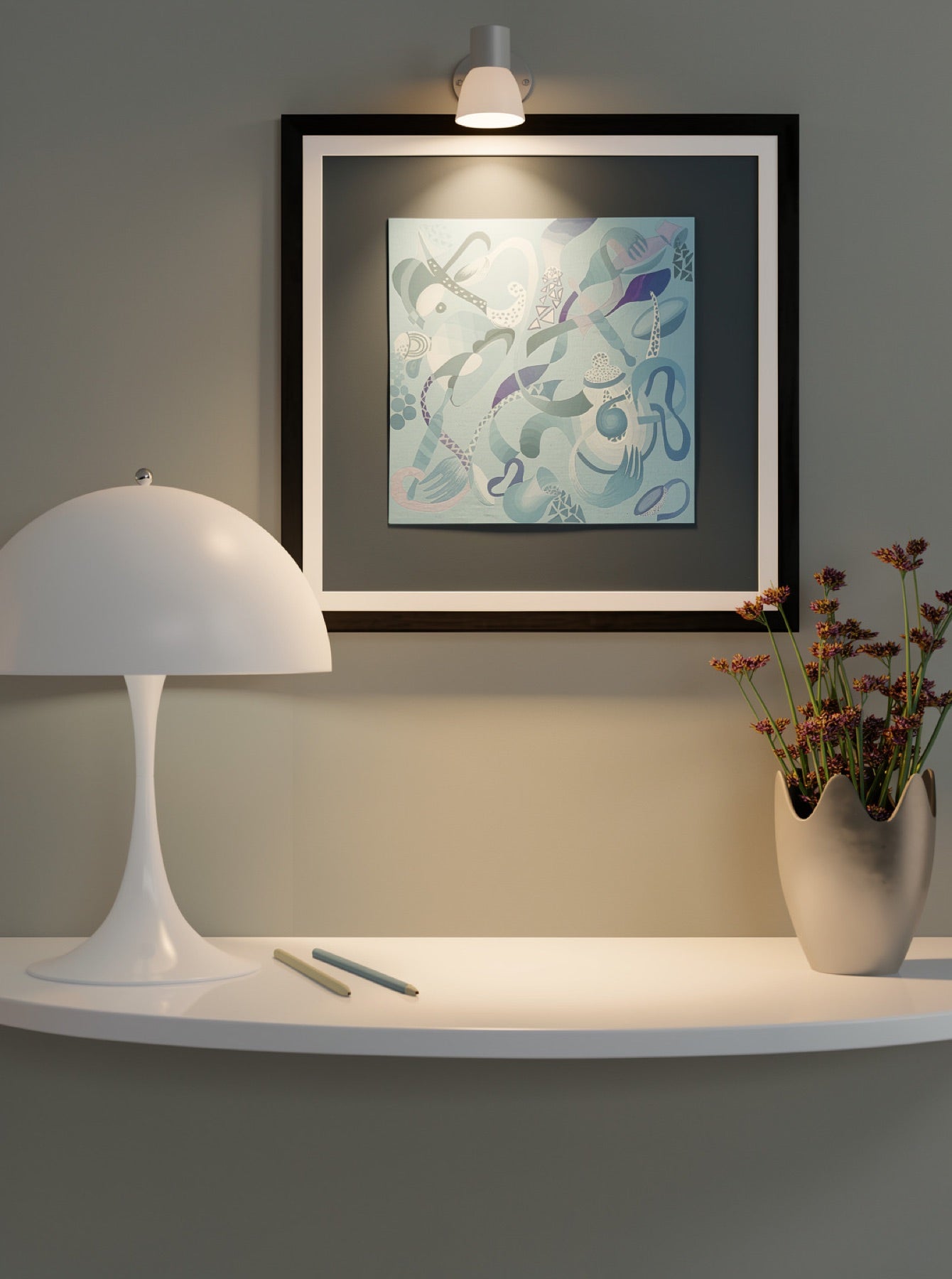 Waves of Thought shown under a focused spotlight.